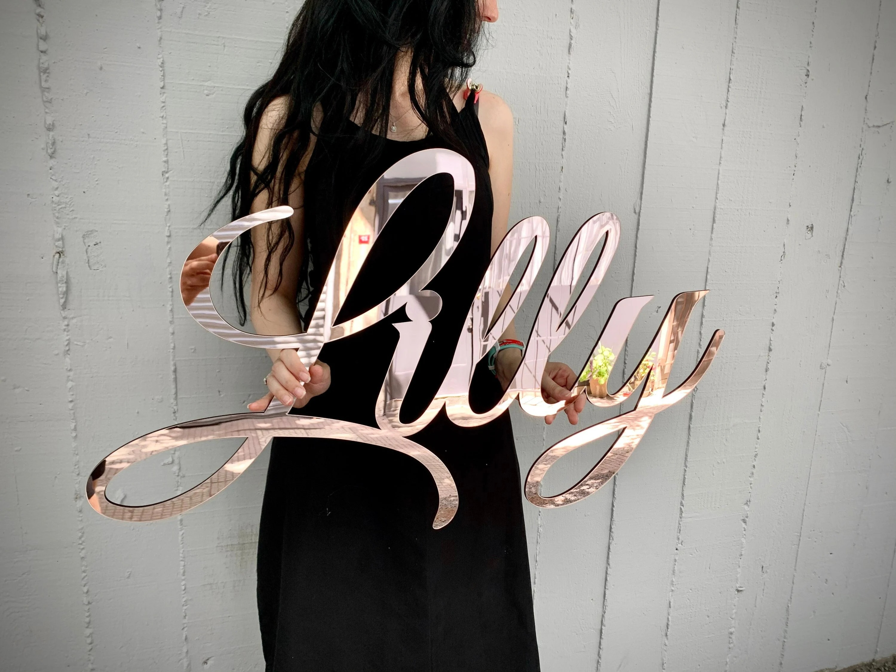 rose gold acrylic mirror laser cut