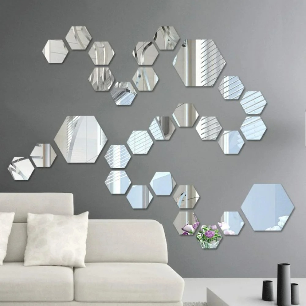 rose gold acrylic mirror wall stickers