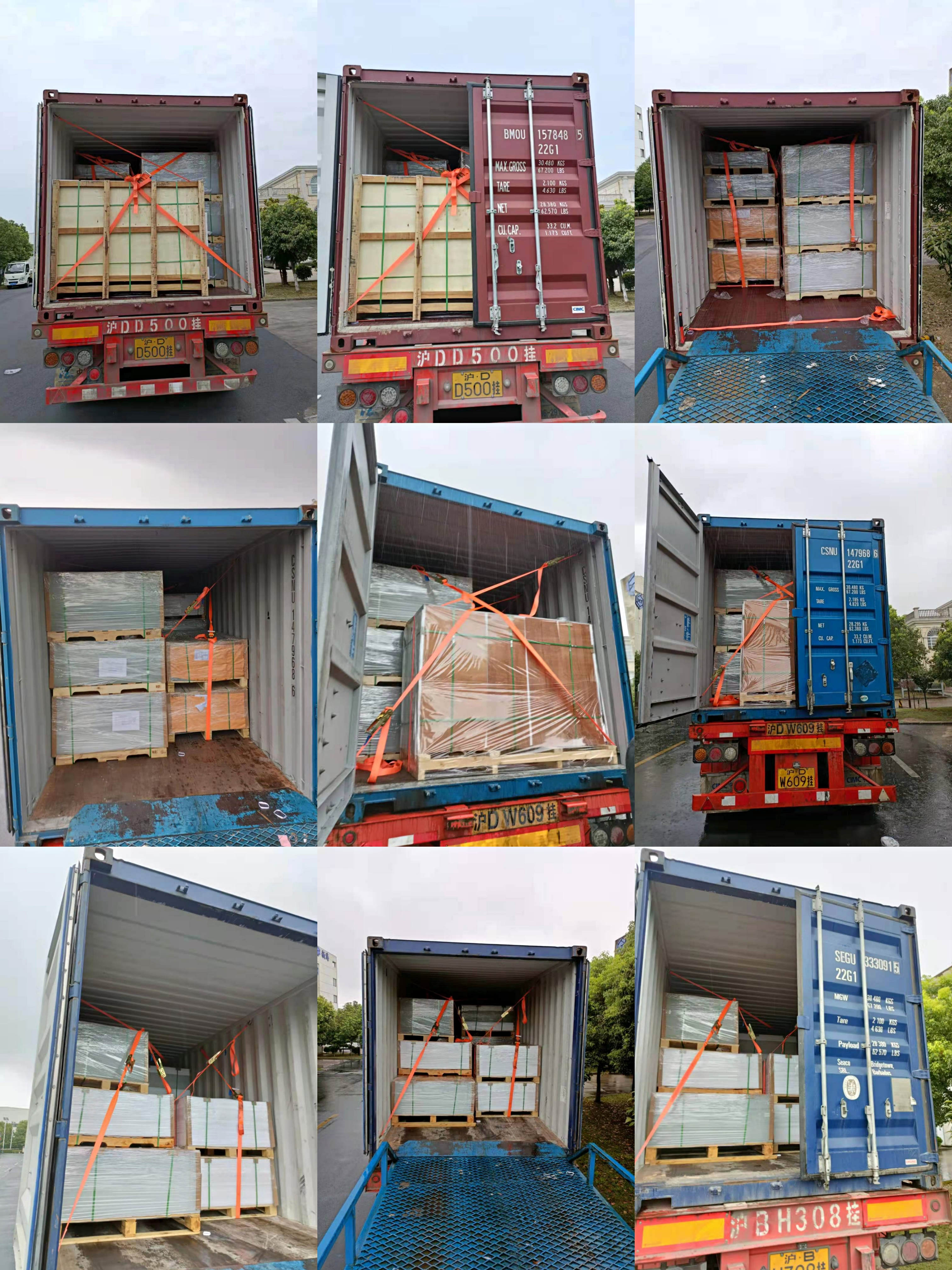 PET sheet container loading PET sheet container loading